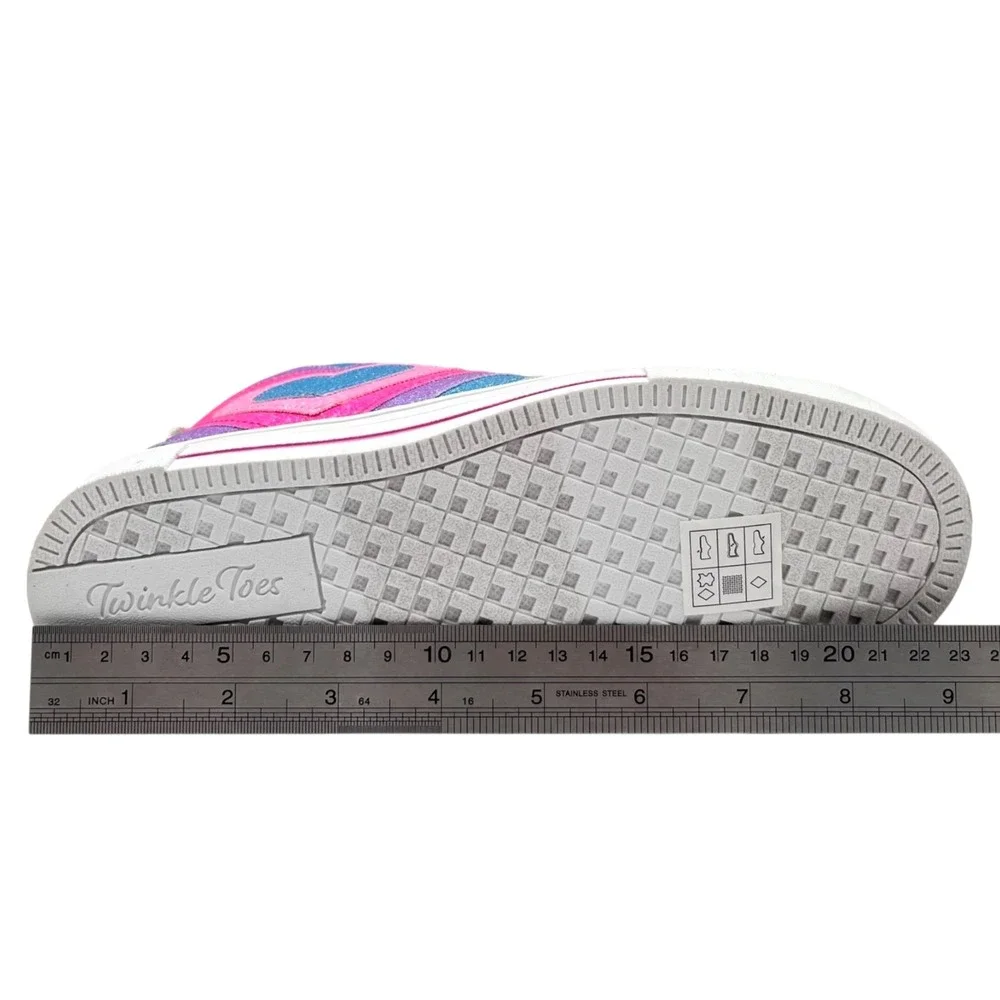 Skechers Youth Big Girl's Twinkle Toes High Top Sneakers Size 3 Rainbow Light-Up